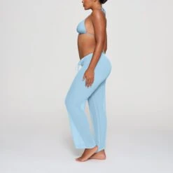 SILK CHIFFON COVER UP DRAWSTRING PANT | IRIS BLUE -Deals Easy Allure Wardrobe Store SKIMS LOUNGEWEAR CU PNT 3073 HA IRB 0006