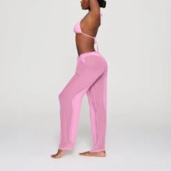 SILK CHIFFON COVER UP DRAWSTRING PANT | LIGHT PINK -Deals Easy Allure Wardrobe Store SKIMS LOUNGEWEAR CU PNT 3073 HB LPK 0025
