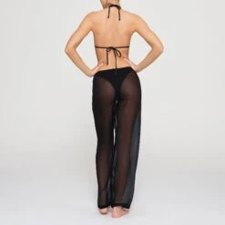 SILK CHIFFON COVER UP DRAWSTRING PANT | ONYX -Deals Easy Allure Wardrobe Store SKIMS LOUNGEWEAR CU PNT 3073 HD ONX 0015