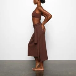 COVER UP TIE SARONG SKIRT | COCOA -Deals Easy Allure Wardrobe Store SKIMS LOUNGEWEAR CU SAR 2820 CB COA 0009 SD
