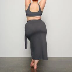 COVER UP TIE SARONG SKIRT | GUNMETAL -Deals Easy Allure Wardrobe Store SKIMS LOUNGEWEAR CU SAR 2820 CC GUN 0021 BK