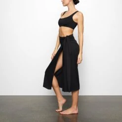COVER UP TIE SARONG SKIRT | ONYX -Deals Easy Allure Wardrobe Store SKIMS LOUNGEWEAR CU SAR 2820 CD ONX 0009 SD