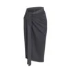 COVER UP TIE SARONG SKIRT | GUNMETAL
