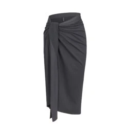 COVER UP TIE SARONG SKIRT | GUNMETAL