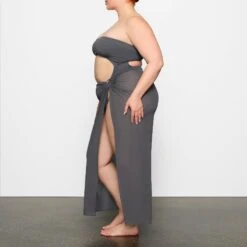 MESH LONG SARONG | GUNMETAL -Deals Easy Allure Wardrobe Store SKIMS LOUNGEWEAR CU SAR 2825 CC GUN 0008 SD