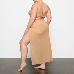MESH LONG SARONG | OCHRE -Deals Easy Allure Wardrobe Store SKIMS LOUNGEWEAR CU SAR 2825 CC OCH 0008 SD