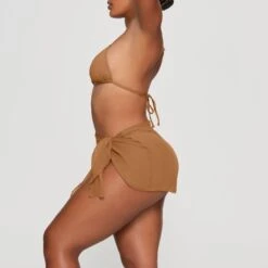 SILK CHIFFON COVER UP WRAP SKIRT | ALMOND -Deals Easy Allure Wardrobe Store SKIMS LOUNGEWEAR CU SKT 3078 HA ALM 0009