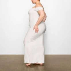 SOFT LOUNGE OFF THE SHOULDER DRESS | MARBLE -Deals Easy Allure Wardrobe Store SKIMS LOUNGEWEAR DR MAX 2698 CC MBL 0009 SD