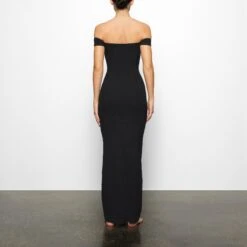 SOFT LOUNGE OFF THE SHOULDER DRESS | ONYX -Deals Easy Allure Wardrobe Store SKIMS LOUNGEWEAR DR MAX 2698 CD ONX 0013 BK