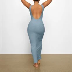 SOFT LOUNGE LACE SCOOP NECK DRESS | ARCTIC -Deals Easy Allure Wardrobe Store SKIMS LOUNGEWEAR DR MAX 3087 FA ARC 0014 BK