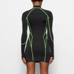 MOTO CONTOUR MOCK NECK DRESS | ONYX -Deals Easy Allure Wardrobe Store SKIMS LOUNGEWEAR DR MIN 2831 EA ONX 0010 BK