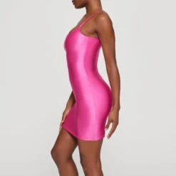 SHINE JERSEY MINI DRESS | HOT PINK -Deals Easy Allure Wardrobe Store SKIMS LOUNGEWEAR DR MIN 3011 HB PNK 0006 SD