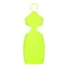 FITS EVERYBODY CUT OUT HALTER DRESS | GREEN HIGHLIGHTER