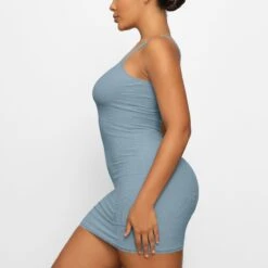 SOFT LOUNGE LACE SLIP DRESS | ARCTIC -Deals Easy Allure Wardrobe Store SKIMS LOUNGEWEAR DR MIN 3080 FA ARC 0008 SD