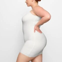 SOFT LOUNGE LACE SLIP DRESS | MARBLE -Deals Easy Allure Wardrobe Store SKIMS LOUNGEWEAR DR MIN 3080 FC MBL 0009 SD