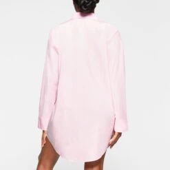 COTTON POPLIN SLEEP BUTTON UP DRESS | BABY PINK 8 COTTON POPLIN SLEEP BUTTON UP DRESS | BABY PINK -Deals Easy Allure Wardrobe Store SKIMS LOUNGEWEAR DR MIN 3626 KB BBP 0013 BK