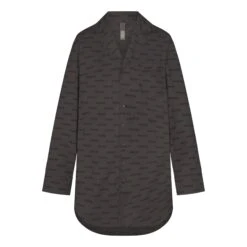 COTTON POPLIN SLEEP BUTTON UP DRESS | ASH PRINT