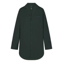 COTTON POPLIN SLEEP BUTTON UP DRESS | PINE LOGO