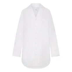 COTTON POPLIN SLEEP BUTTON UP DRESS | SNOW LOGO