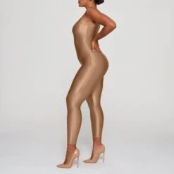 SHINE JERSEY MOCK NECK SLEEVELESS CATSUIT | SIENNA -Deals Easy Allure Wardrobe Store SKIMS LOUNGEWEAR OS FUL 3014 HA SIE 0008 SD