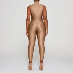 SHINE JERSEY MOCK NECK SLEEVELESS CATSUIT | SIENNA -Deals Easy Allure Wardrobe Store SKIMS LOUNGEWEAR OS FUL 3014 HA SIE 0011 BK