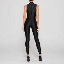 SHINE JERSEY MOCK NECK SLEEVELESS CATSUIT | ONYX -Deals Easy Allure Wardrobe Store SKIMS LOUNGEWEAR OS FUL 3014 HD ONX 0013 BK