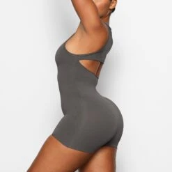 RAW EDGE ONESIE | GUNMETAL -Deals Easy Allure Wardrobe Store SKIMS LOUNGEWEAR OS MDT 2617 AA GUN 0011 SD
