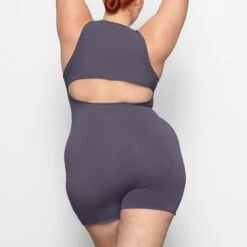 RAW EDGE ONESIE | THUNDER -Deals Easy Allure Wardrobe Store SKIMS LOUNGEWEAR OS MDT 2617 AC THG 0015 BK