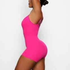 FITS EVERYBODY CORDED LACE ONESIE | NEON ROSE -Deals Easy Allure Wardrobe Store SKIMS LOUNGEWEAR OS MDT 2688 BA NRO 0007