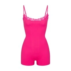 FITS EVERYBODY CORDED LACE ONESIE | NEON ROSE