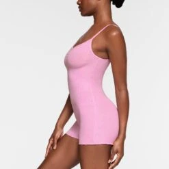LOGO POINTELLE ONESIE | BUBBLE GUM -Deals Easy Allure Wardrobe Store SKIMS LOUNGEWEAR OS SRT 3038 NB BBG 011 SD