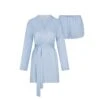 BRIDAL SILK ROBE AND TAP SHORT SET | GLACIER