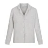 COTTON SLEEP BUTTON UP SET | LIGHT HEATHER GREY
