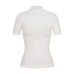 COTTON SLEEP MOCK NECK T-SHIRT | MARBLE