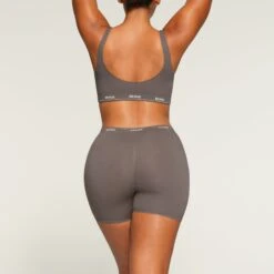 LOGO RIB BOXER | GREY CHALK -Deals Easy Allure Wardrobe Store SKIMS PANTY BO BOX 2846 MA GCK 1475 BK