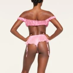 SKIMS ROMANCE GARTER BIKINI | BUBBLE GUM -Deals Easy Allure Wardrobe Store SKIMS PANTY PN BIK 3681 QB BBG 0013