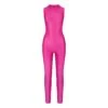 SHINE JERSEY MOCK NECK SLEEVELESS CATSUIT | HOT PINK