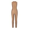 SHINE JERSEY MOCK NECK SLEEVELESS CATSUIT | SIENNA