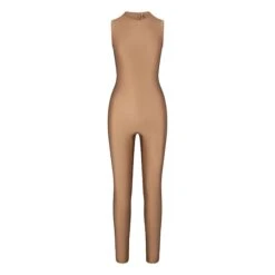 SHINE JERSEY MOCK NECK SLEEVELESS CATSUIT | SIENNA