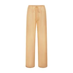 SILK CHIFFON COVER UP DRAWSTRING PANT | OCHRE