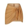 SILK CHIFFON COVER UP WRAP SKIRT | ALMOND