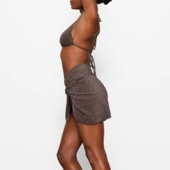 GLITTER SWIM SARONG MINI SKIRT | COCOA -Deals Easy Allure Wardrobe Store SKIMS SWIM CU SAR 3194 EA COA 0008