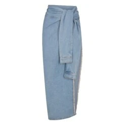 SUMMER DENIM SARONG SKIRT | BLUE DENIM WASH