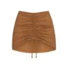 SWIM RUCHED MINI SKIRT | ALMOND