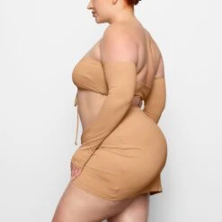 SWIM RUCHED MINI SKIRT | OCHRE -Deals Easy Allure Wardrobe Store SKIMS SWIM CU SKT 2796 CC OCH 0009 SD