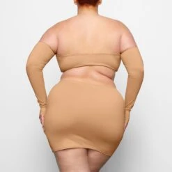 SWIM RUCHED MINI SKIRT | OCHRE -Deals Easy Allure Wardrobe Store SKIMS SWIM CU SKT 2796 CC OCH 0015 BK