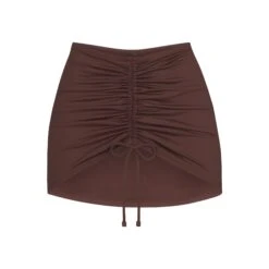 SWIM RUCHED MINI SKIRT | COCOA