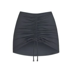 SWIM RUCHED MINI SKIRT | GUNMETAL
