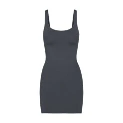 SWIM TANK DRESS | GUNMETAL