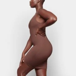 SWIM TANK DRESS | COCOA -Deals Easy Allure Wardrobe Store SKIMS SWIM SW DRS 0005 TA COA 0009 SD